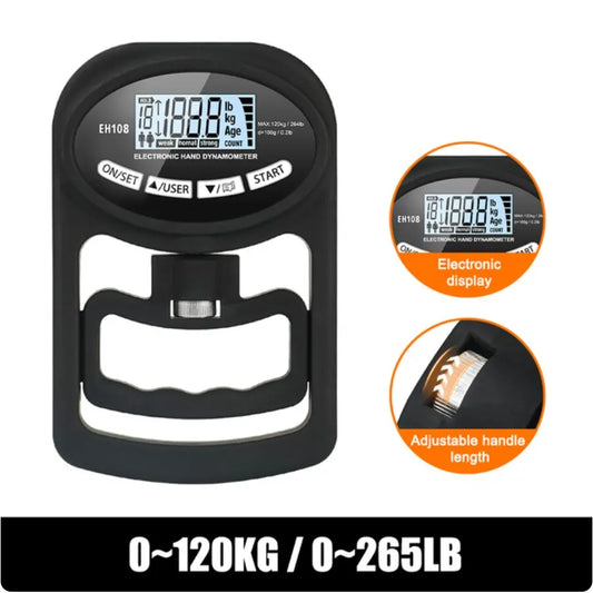 Grip Strength Tester 265Lbs/120Kg ( Digital Hand Dynamometer )